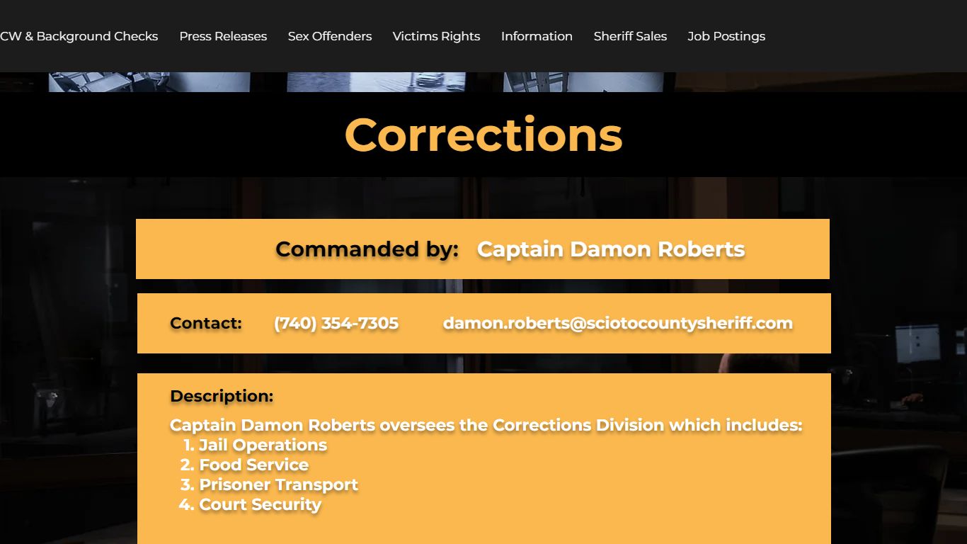 Corrections - Scioto County Sheriff