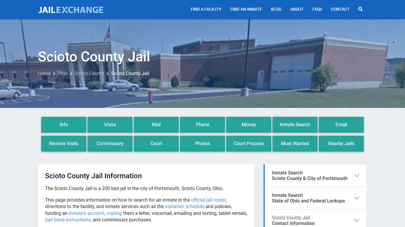 Scioto County Jail, OH Inmate Search, Information